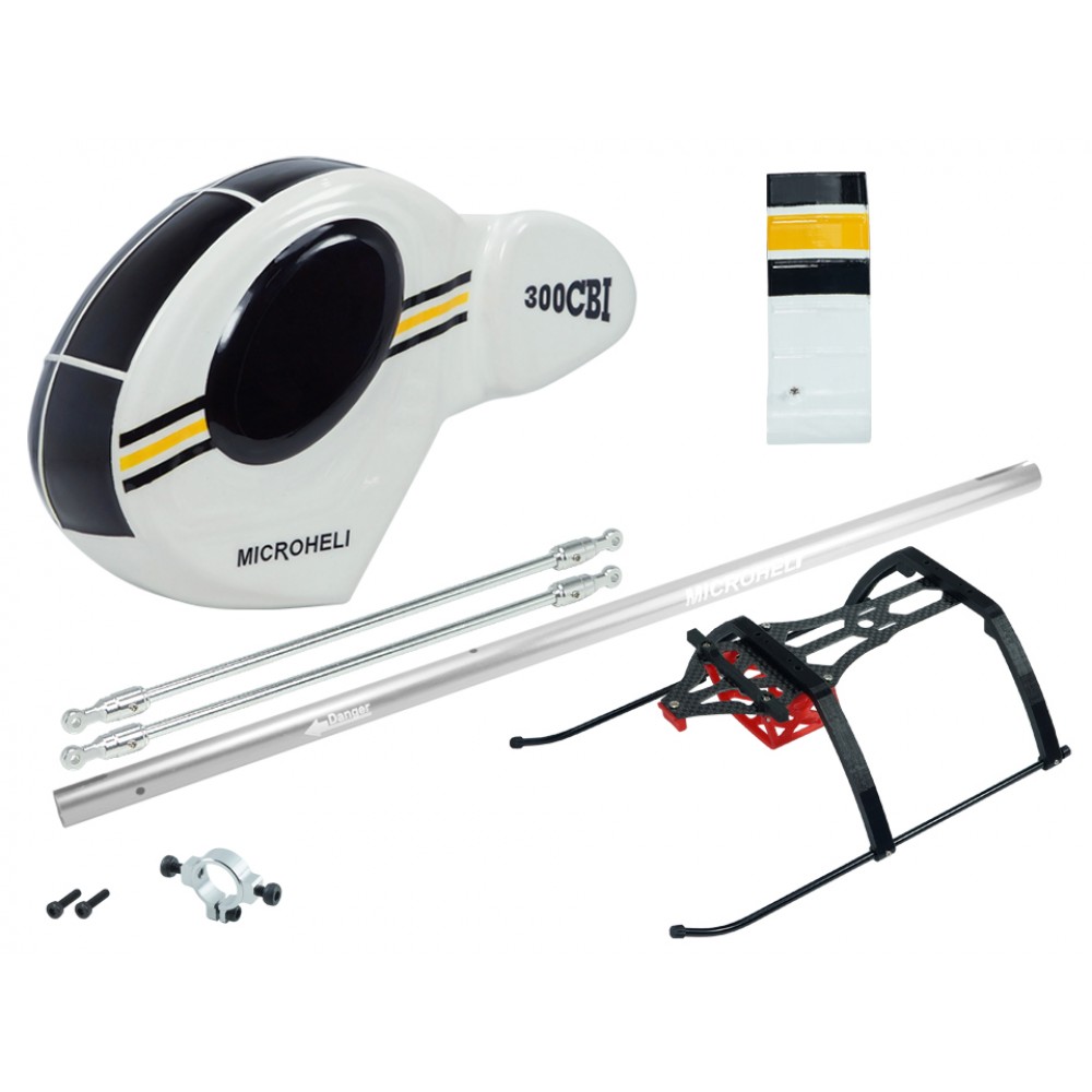 Airbrush Fiberglass Hughes 300 Scale w/ Landing Gear - WLTOYS V950