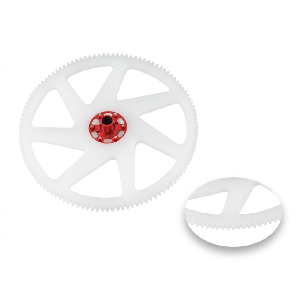 CNC Delrin Main Gear w/ Aluminum Hub set (RED) - WLTOYS V950
