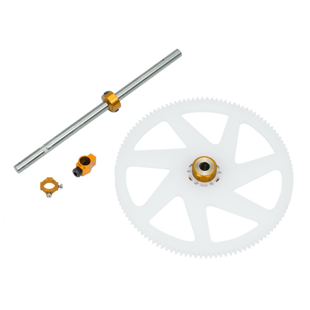 Titanium Main Shaft/CNC Delrin Main Gear/Auto-Rotation Hub Set (GOLD) - WLTOYS V950