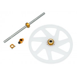 Titanium Main Shaft/CNC Delrin Main Gear/Auto-Rotation Hub Set (GOLD) - WLTOYS V950